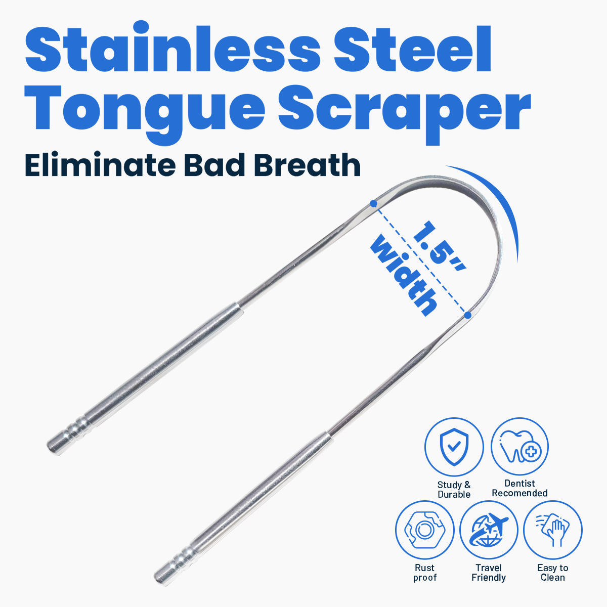 Stainless Steel Tongue Scraper DP4