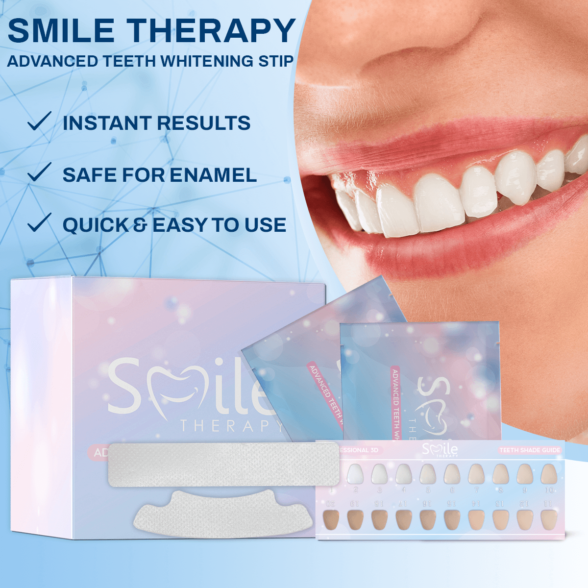 Advanced Teeth Whitening & Cleaning Strips (14 Treatments) - Smile Therapy